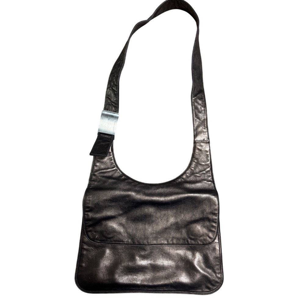 Francesco Biasia Metallic Leather Shoulder Bag Made in Italy Y2K Hobo